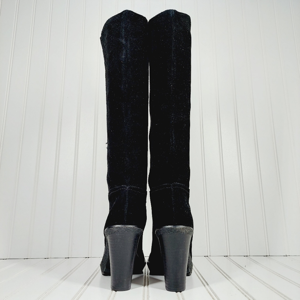 Envy Katima Black Suede Women's Tall Platform Heeled Boots I667 - Picture 6 of 14